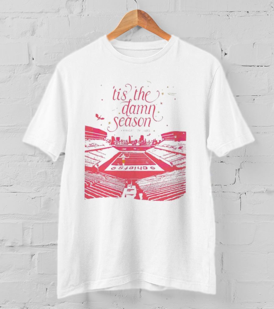 Chiefs Stadium 'Tis The Damn Season Football Night Lights T-Shirt