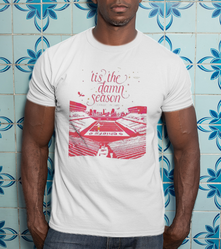 Chiefs Stadium 'Tis The Damn Season Football Night Lights T-Shirt