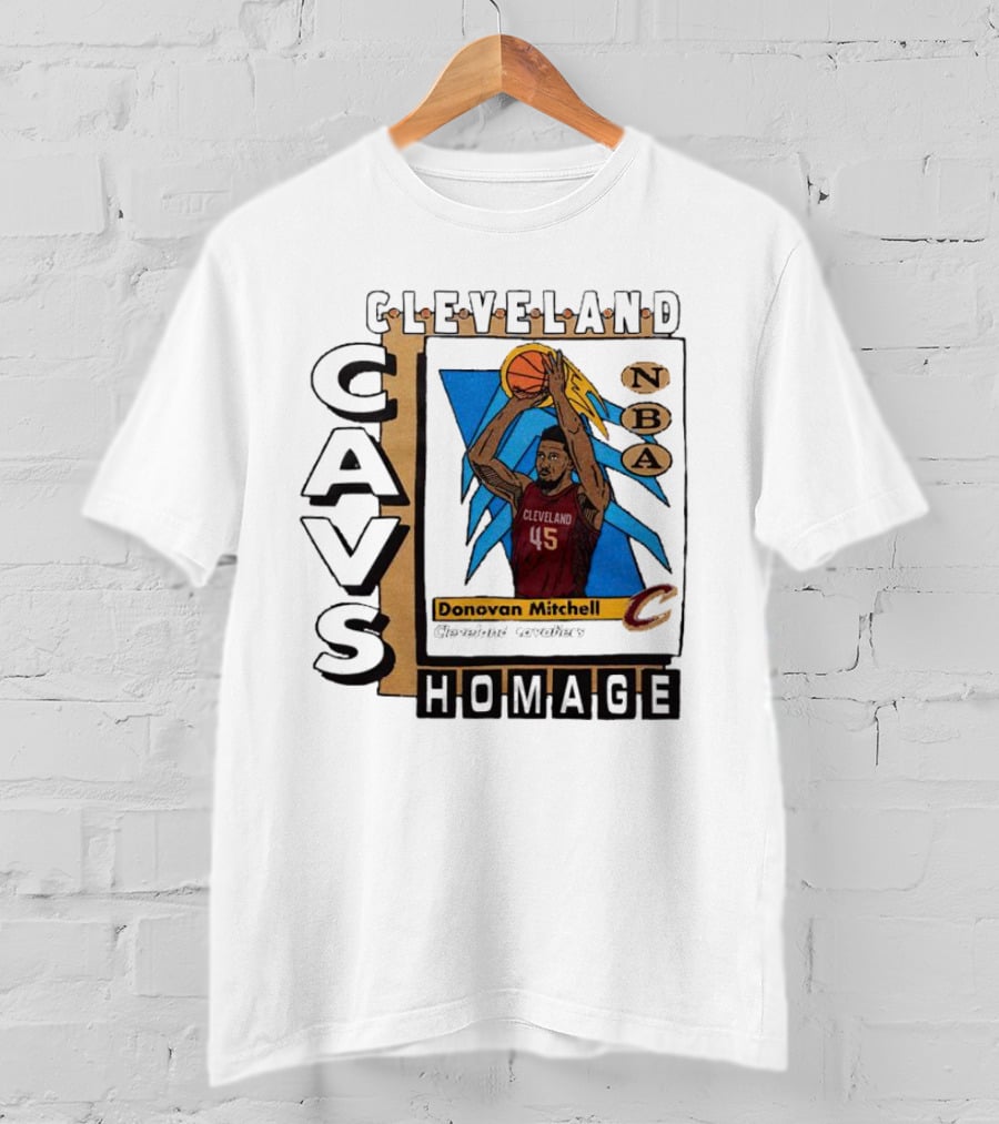 Cleveland Cavs Donovan Mitchell NBA Homage Trading Card T-Shirt