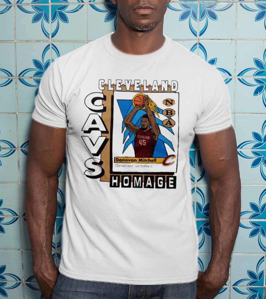 Cleveland Cavs Donovan Mitchell NBA Homage Trading Card T-Shirt