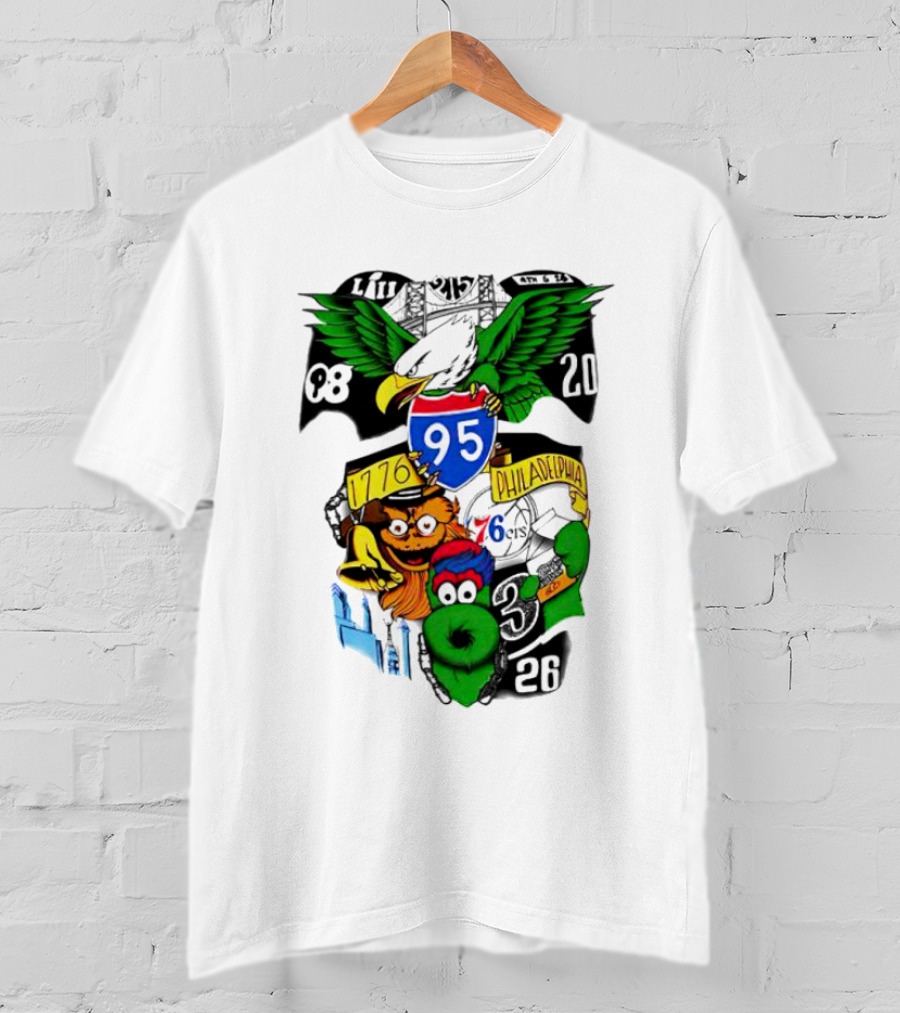Dunphy 215 Tattoo Philadelphia 1776 Eagle Mascot 95 T-Shirt