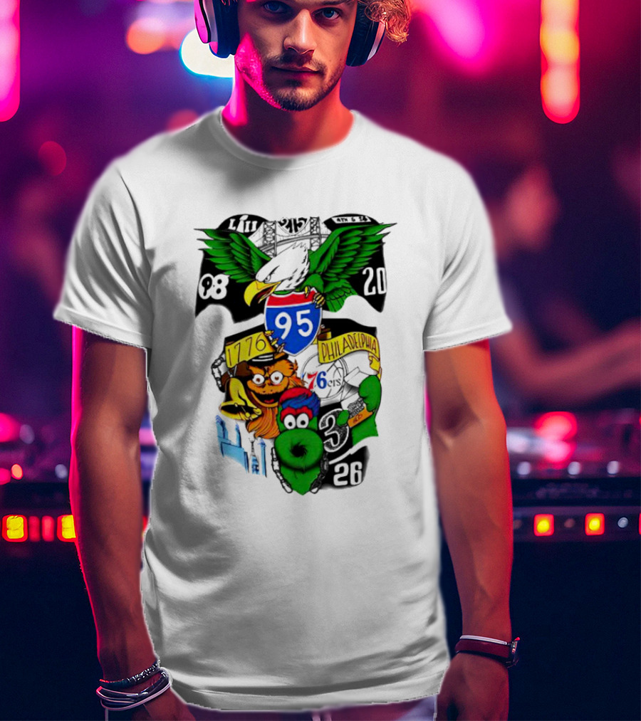 Dunphy 215 Tattoo Philadelphia 1776 Eagle Mascot 95 T-Shirt
