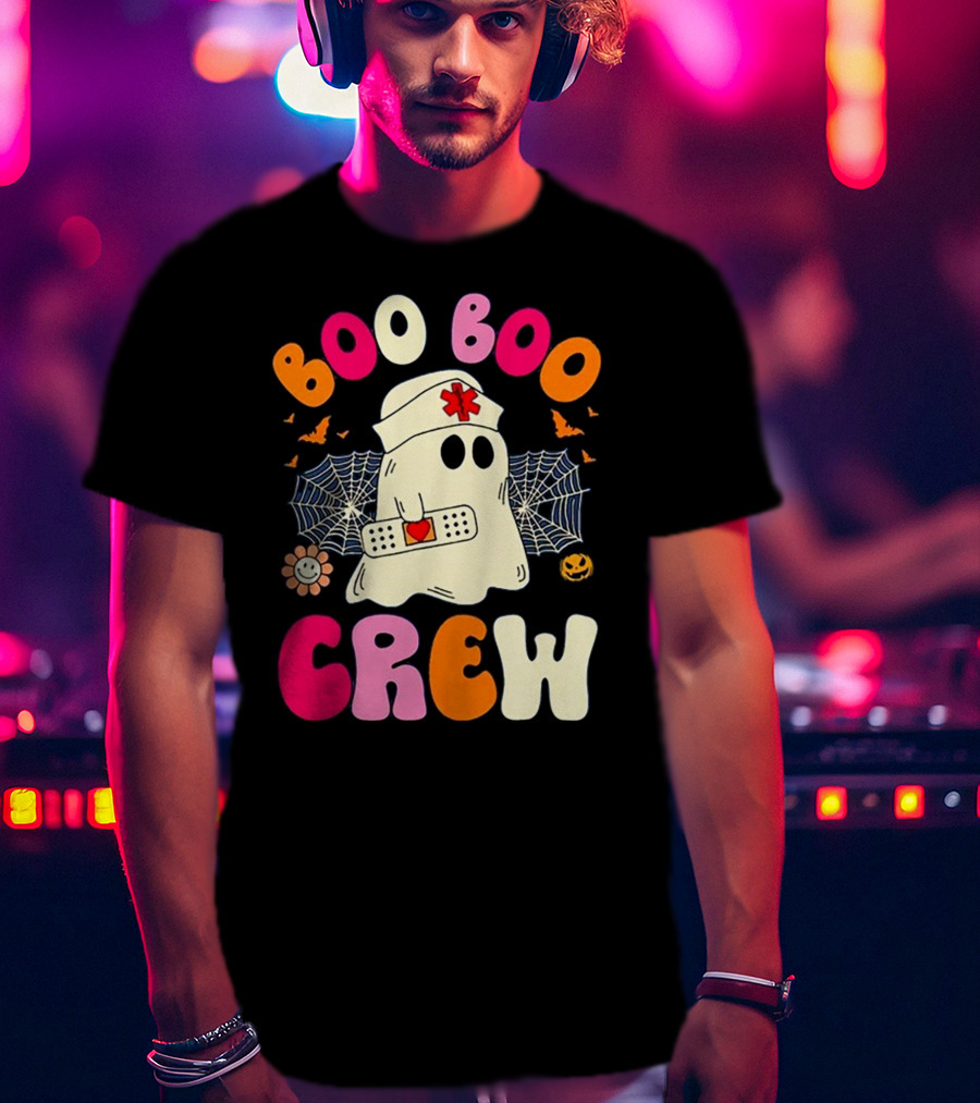Groovy Boo Boo Crew Funny Nurse Ghost Halloween T-Shirt