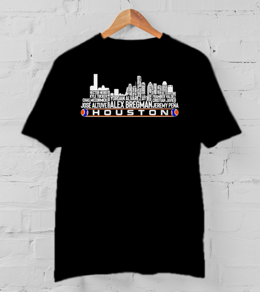 Houston Skyline Jose Altuve Alex Bregman Yordan Alvarez Names T-Shirt
