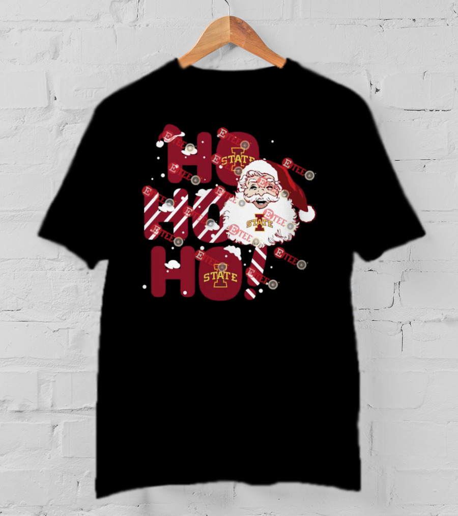Iowa State Cyclones Santa Claus Ho Ho Ho Christmas T-Shirt
