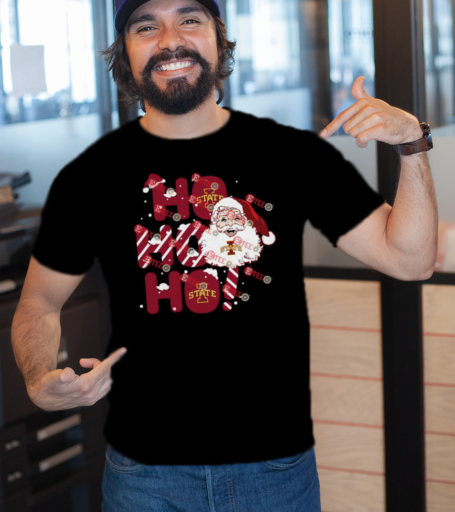 Iowa State Cyclones Santa Claus Ho Ho Ho Christmas T-Shirt