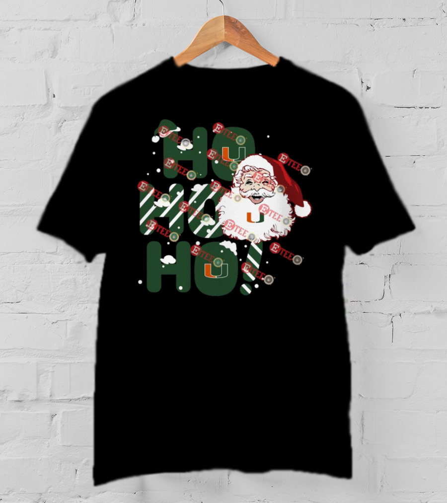 Ho Ho Ho Miami Hurricanes Santa Claus Christmas T-Shirt