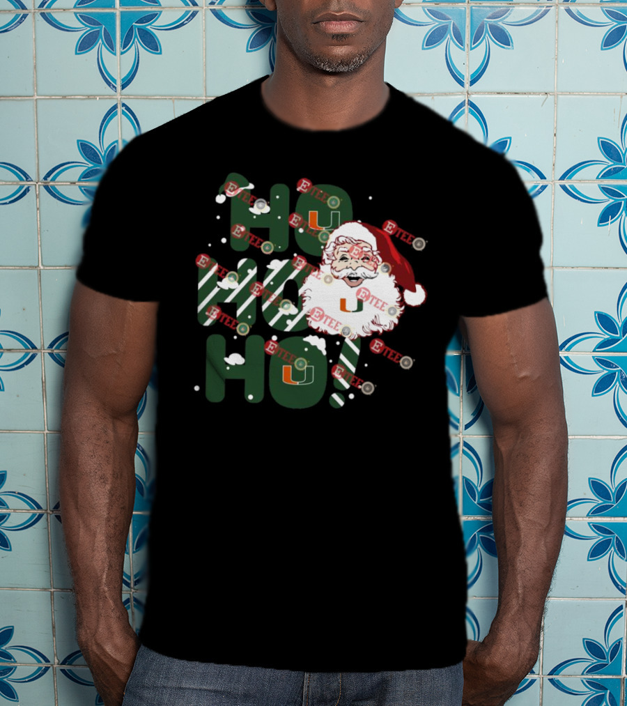Ho Ho Ho Miami Hurricanes Santa Claus Christmas T-Shirt