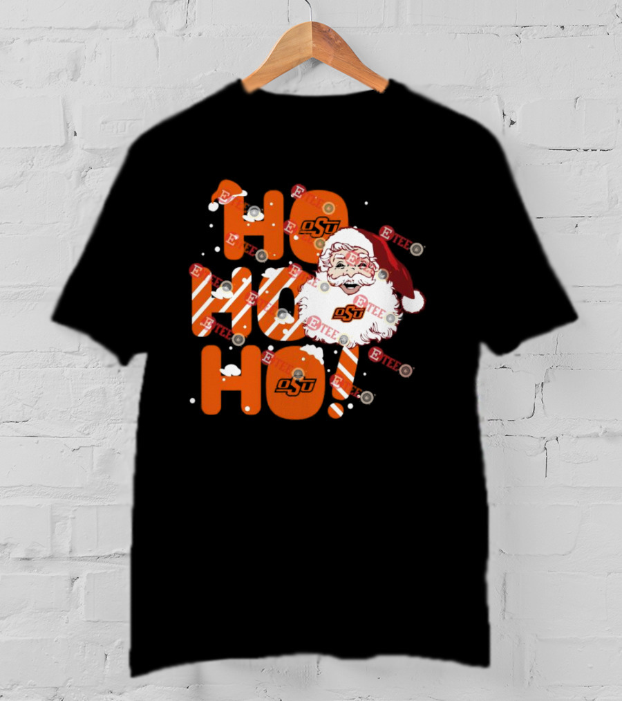 Oklahoma State Cowboys OSU Santa Claus Ho Ho Ho Christmas T-Shirt