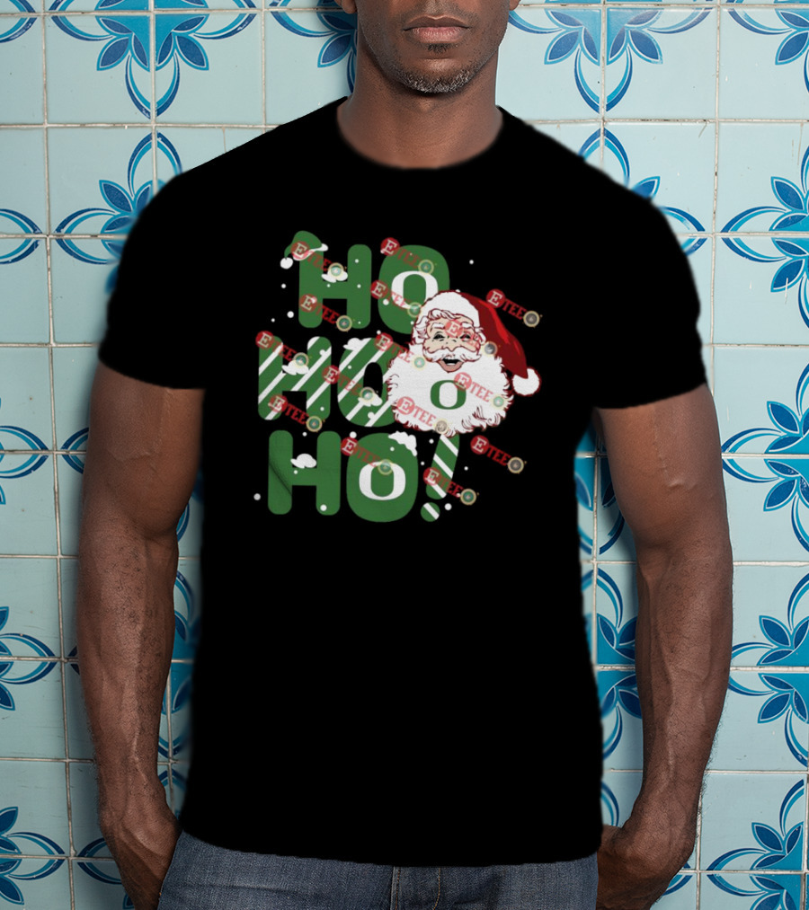 Ho Ho Ho Santa Claus Christmas Oregon Ducks T-Shirt