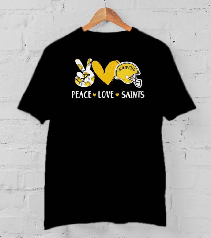 Peace Love New Orleans Saints Football Helmet T-Shirt