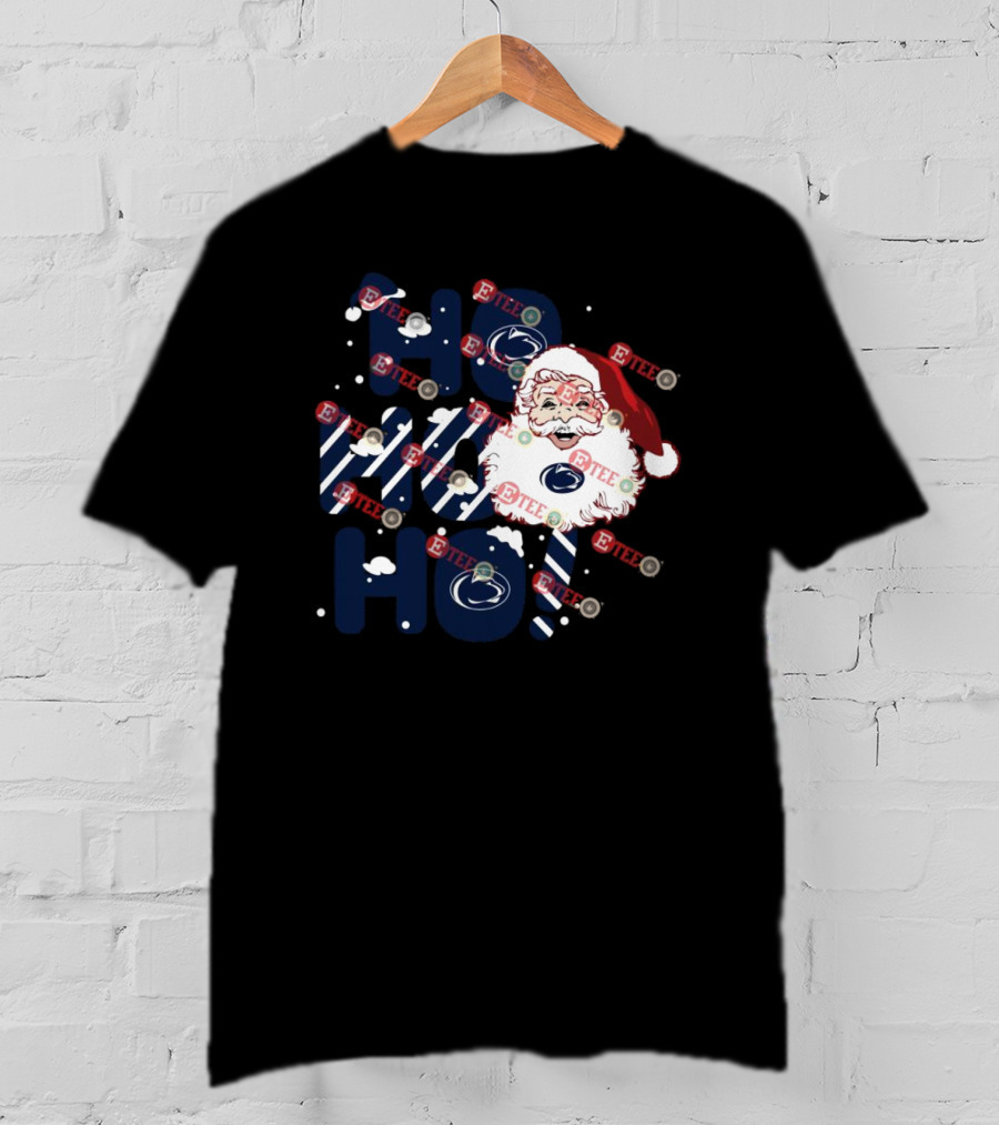 Penn State Nittany Lions Santa Claus Ho Ho Ho Christmas Snowflakes T-Shirt