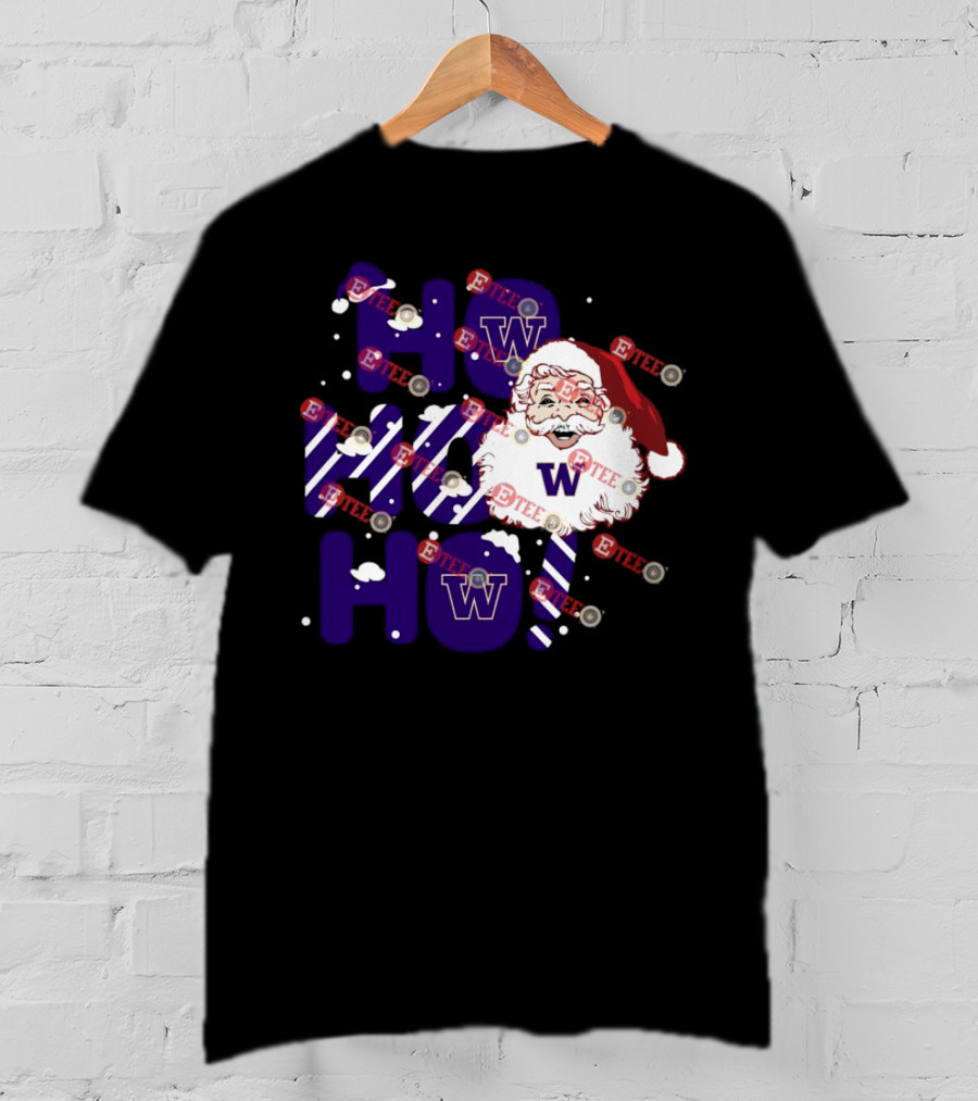 Washington Huskies Ho Ho Ho Santa Claus Christmas T-Shirt