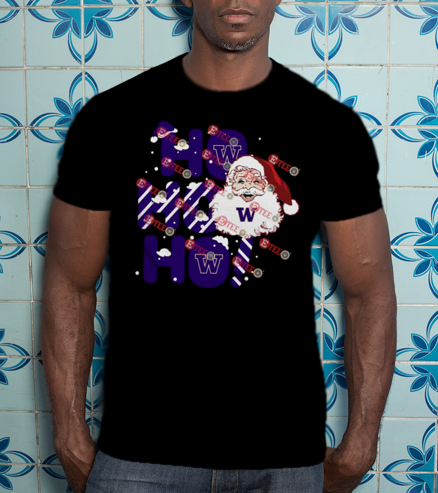 Washington Huskies Ho Ho Ho Santa Claus Christmas T-Shirt