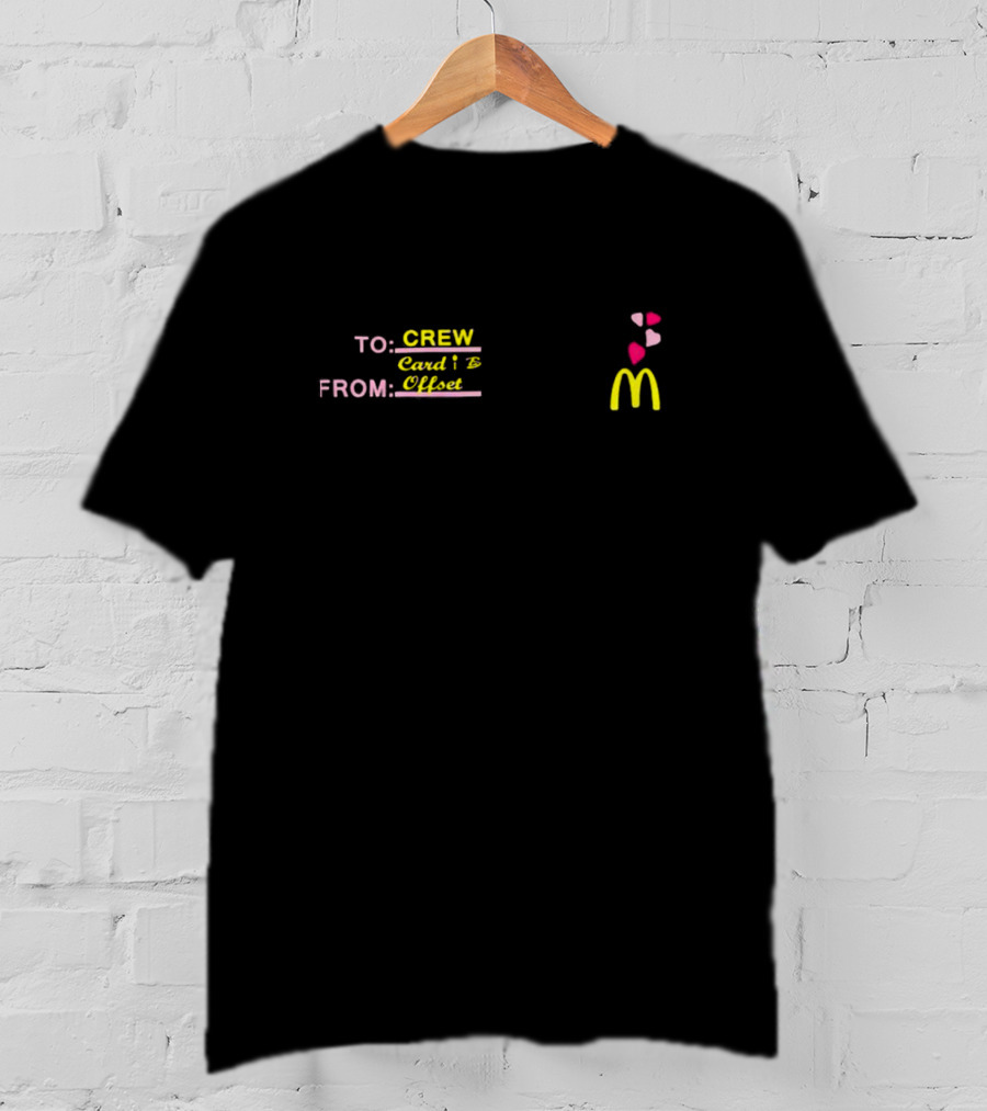 Crew CardI B Offset McDonald's Logo With Heart T-Shirt