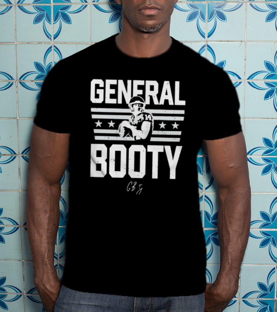 General Booty Oklahoma Football Stars Stripes Quarterback 14 CB Signature T-Shirt