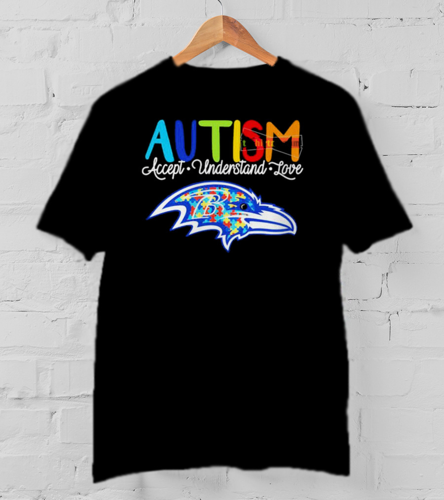 Baltimore Ravens NFL Autism Accept Understand Love Awareness T-Shirt