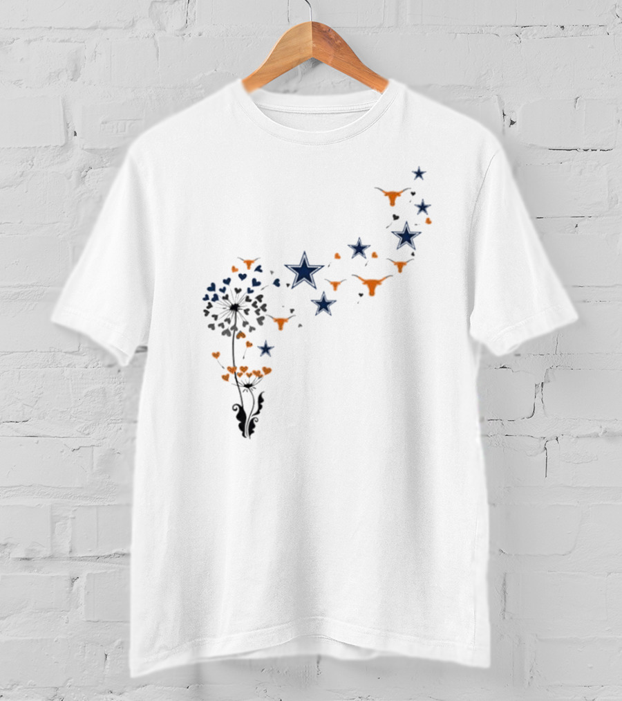 Dandelion Hearts Texas Longhorns Stars Dallas Cowboys T-Shirt