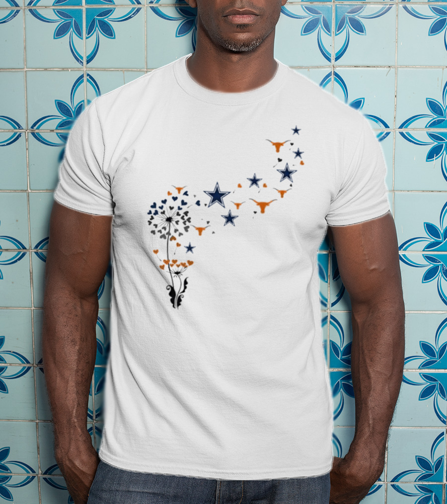 Dandelion Hearts Texas Longhorns Stars Dallas Cowboys T-Shirt