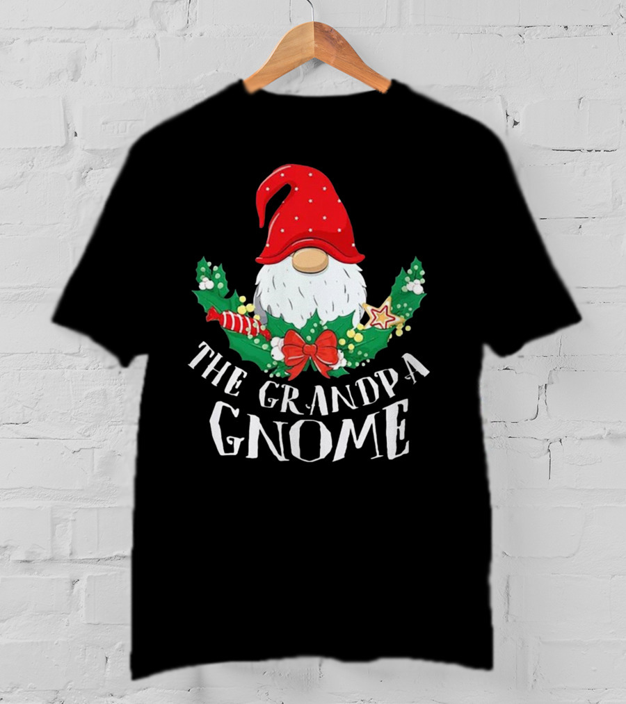 The Grandpa Gnome Funny Matching Family Christmas Party T-Shirt