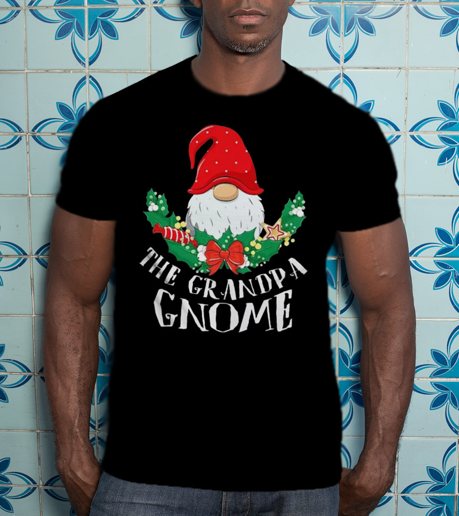 The Grandpa Gnome Funny Matching Family Christmas Party T-Shirt