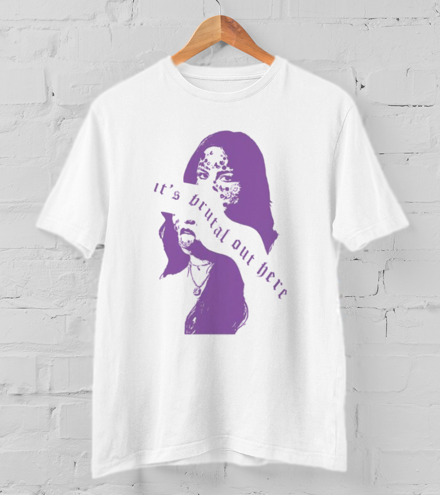 Olivia Rodrigo It's Brutal Out Here Purple Dual Image T-Shirt
