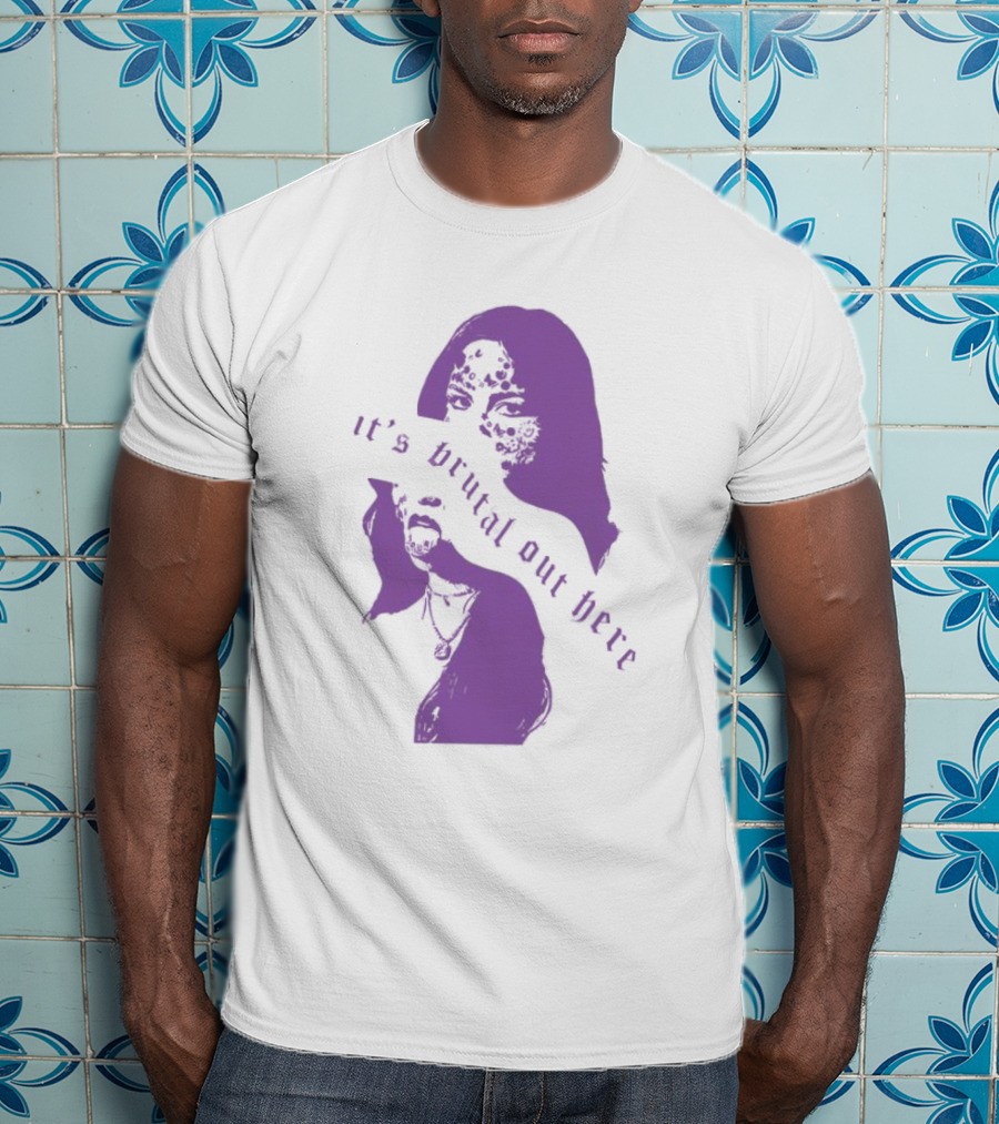Olivia Rodrigo It's Brutal Out Here Purple Dual Image T-Shirt