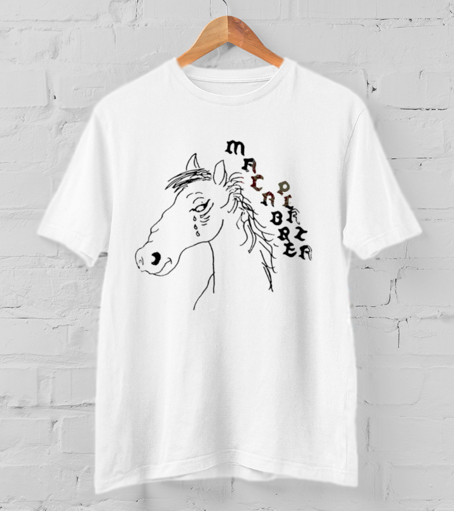 Macabre Plaza Taboo Crying Horse Art With Stylized Letters T-Shirt