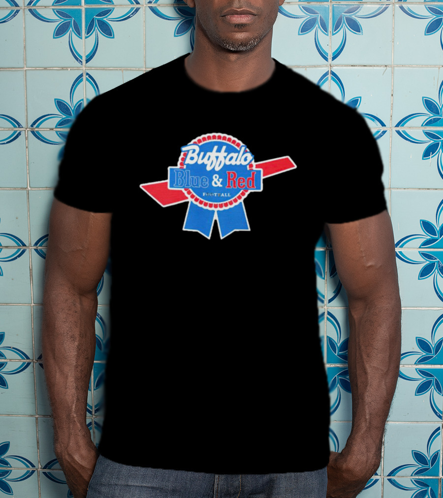 Buffalo Blue And Red Football Logo Emblem T-Shirt