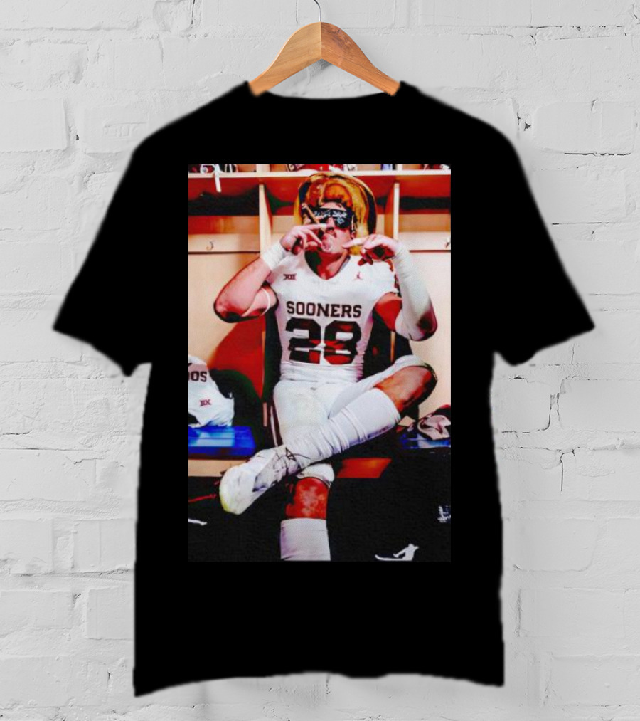 Sooners 28 Danny Stutsman Red River Rivalry Football Locker Room Image T-Shirt