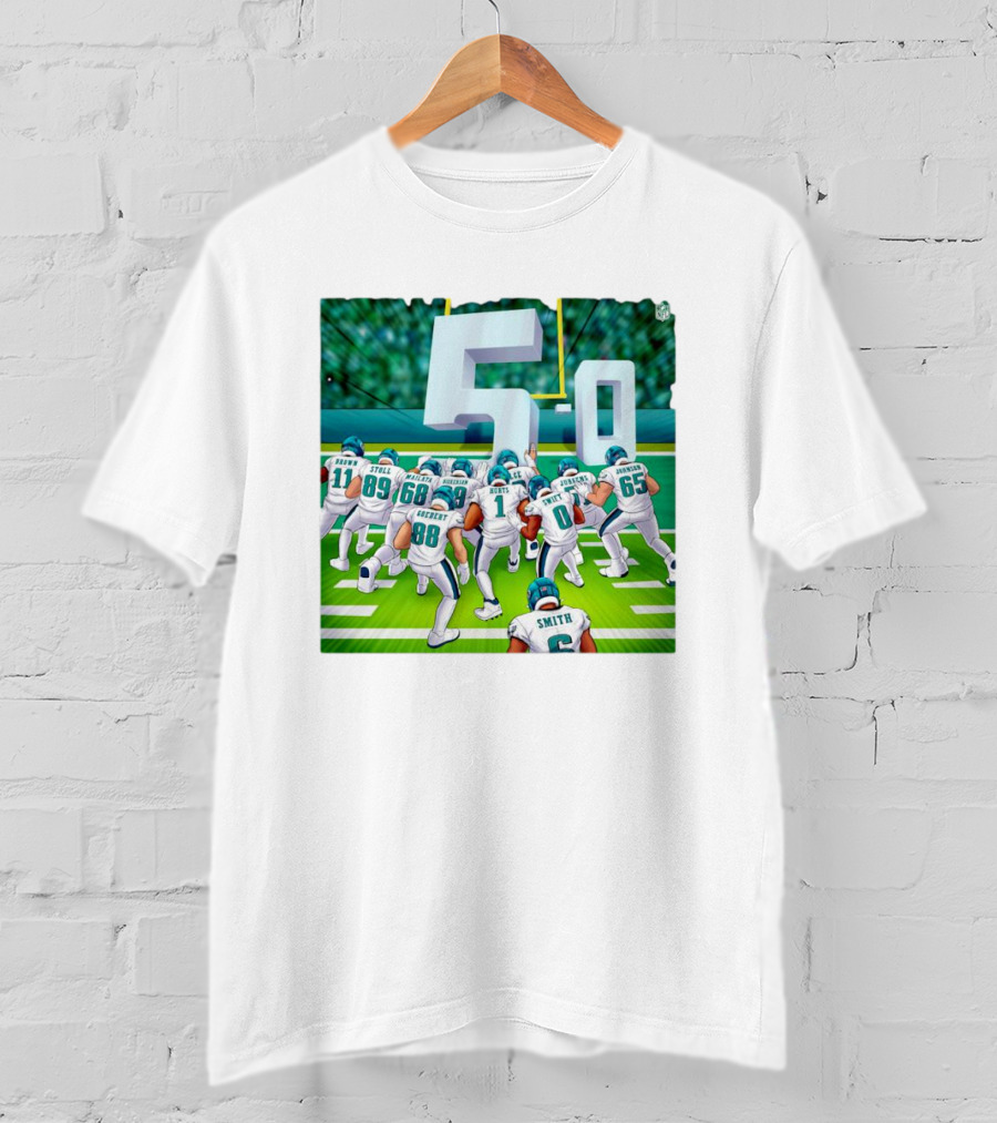 5-0 Brotherly Shove Undefeated Philadelphia Eagles Team Formation T-Shirt