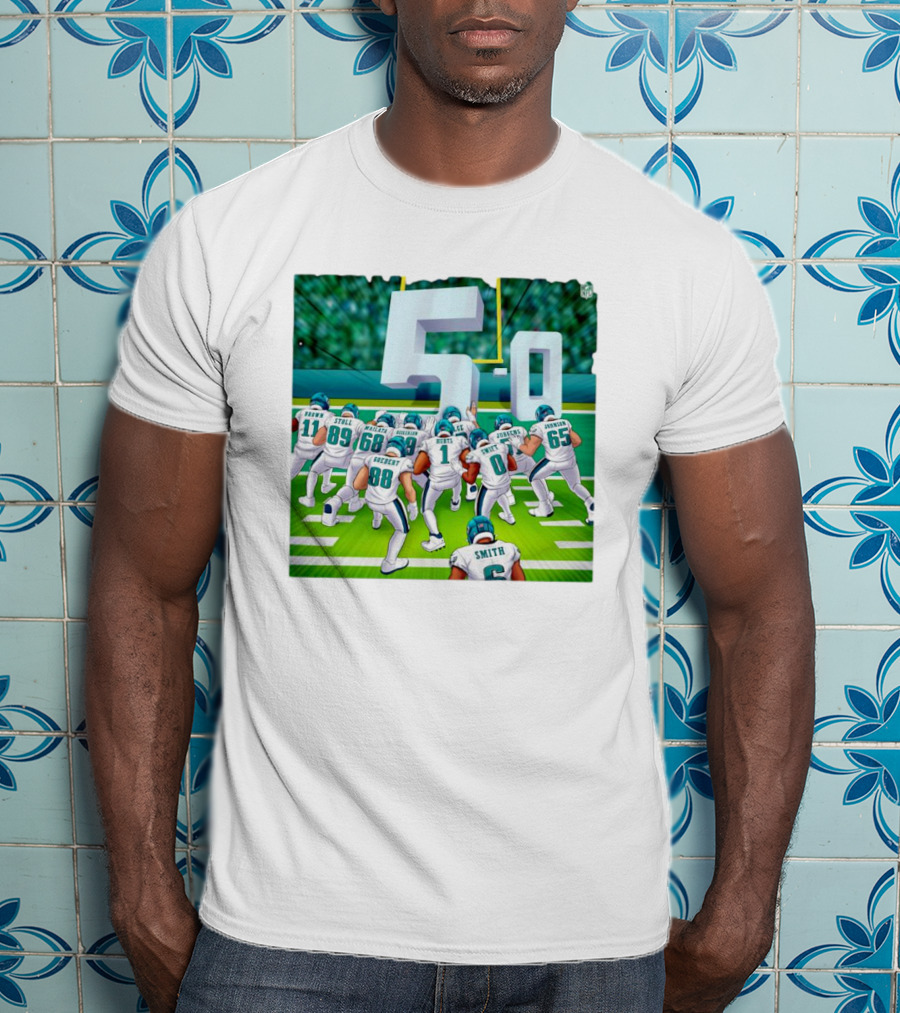 5-0 Brotherly Shove Undefeated Philadelphia Eagles Team Formation T-Shirt