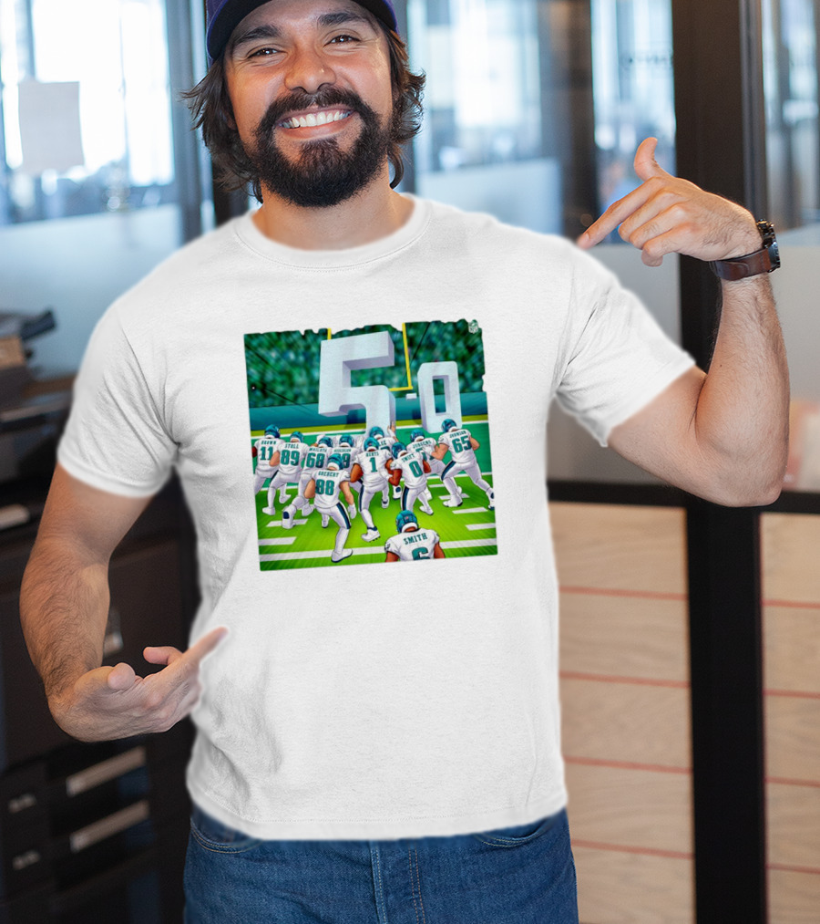 5-0 Brotherly Shove Undefeated Philadelphia Eagles Team Formation T-Shirt