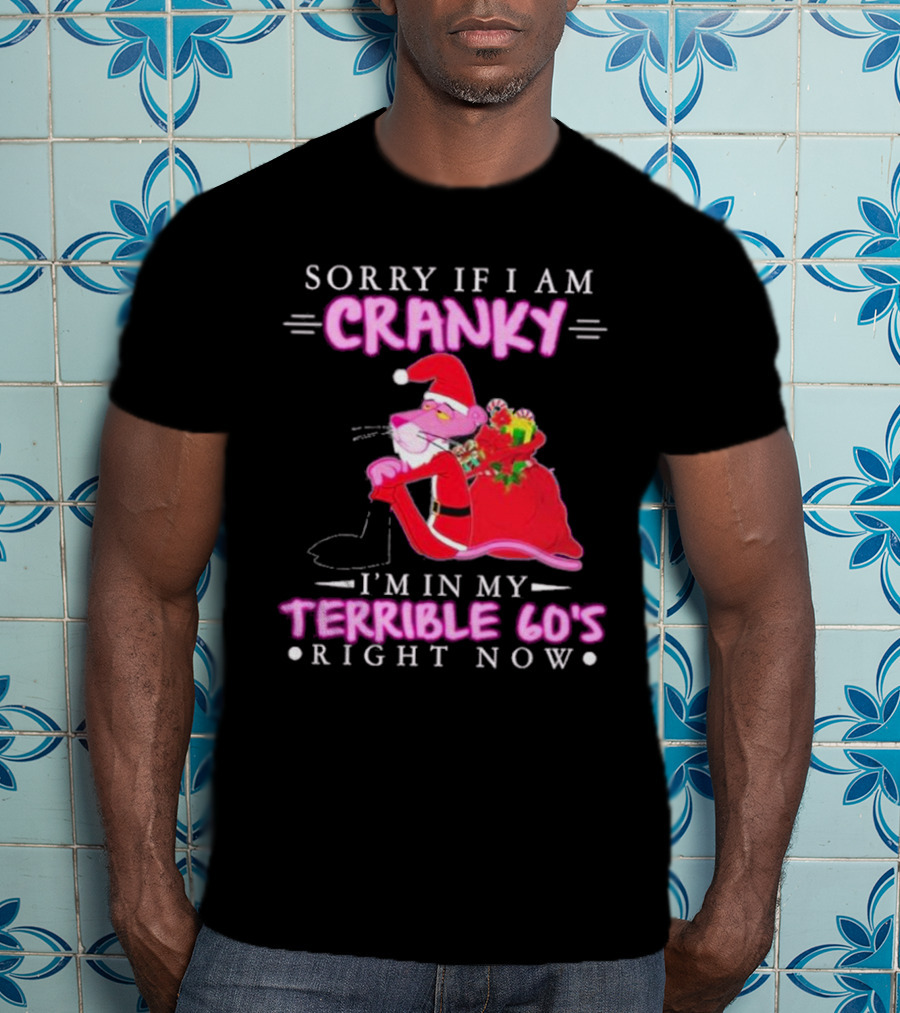 Sorry If I Am Cranky Pink Panther Santa I'm In My Terrible 60's Right Now T-Shirt