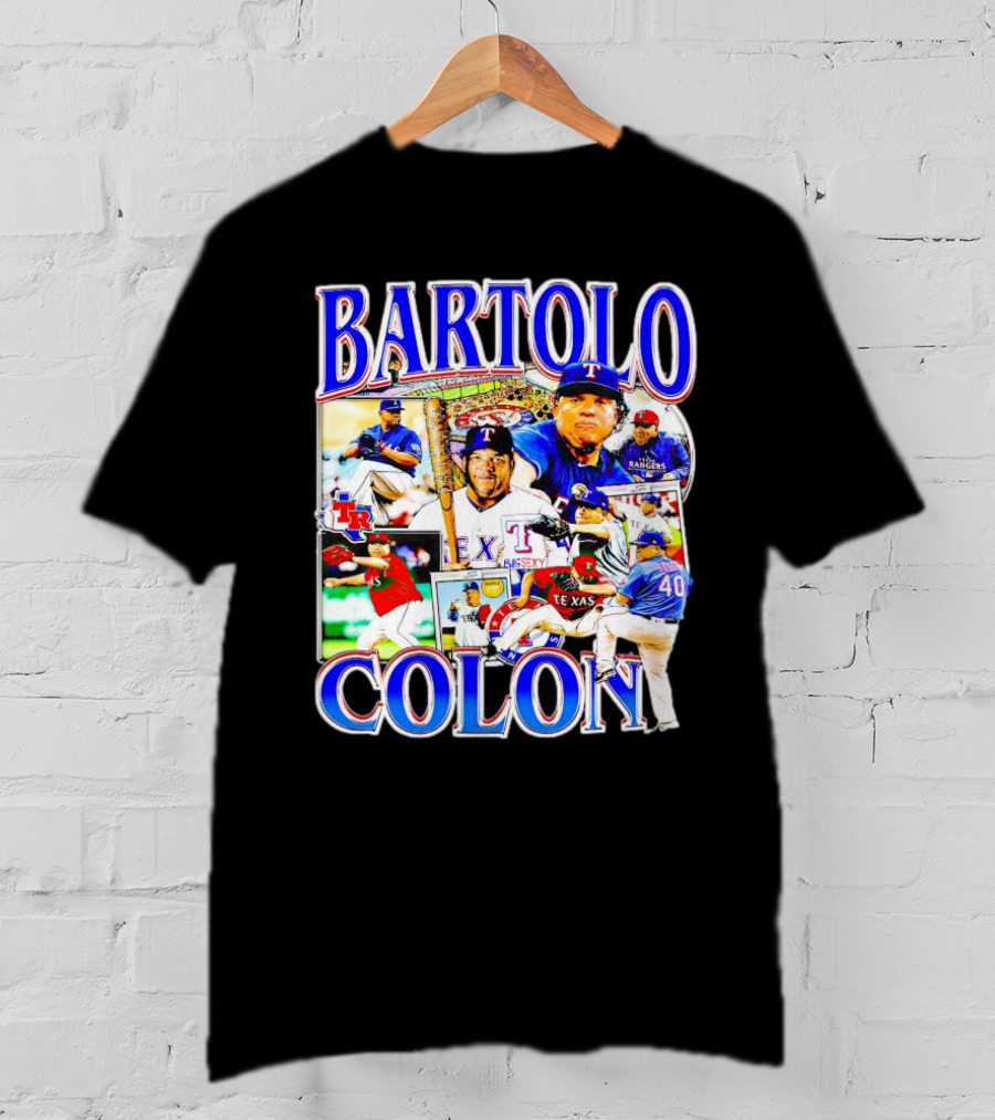 BARTOLO COLÓN Texas Rangers Pitching Action Collage T-Shirt
