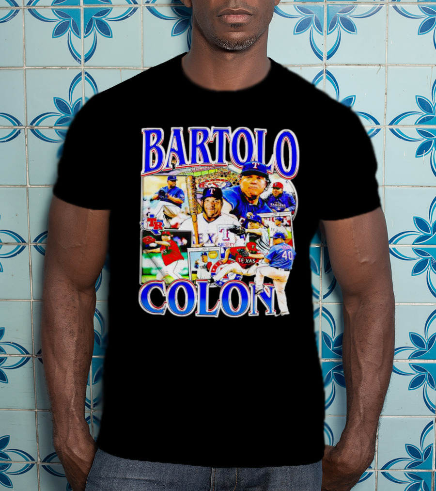 BARTOLO COLÓN Texas Rangers Pitching Action Collage T-Shirt
