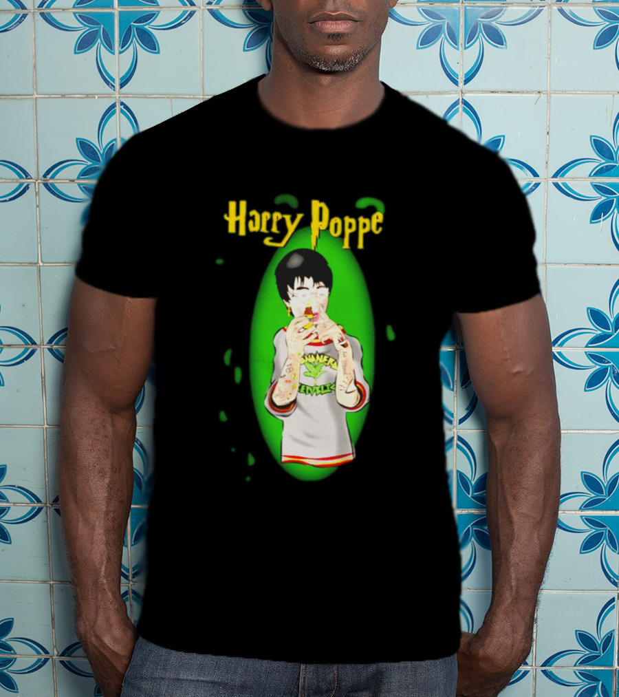 Harry Poppe Marijuana Dude With Tattoo Sleeves Smoking Weed T-Shirt