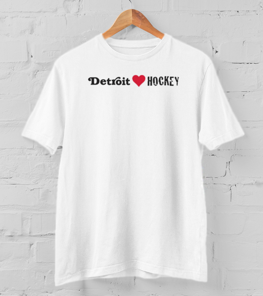 Detroit Heart Hockey Sports T-Shirt