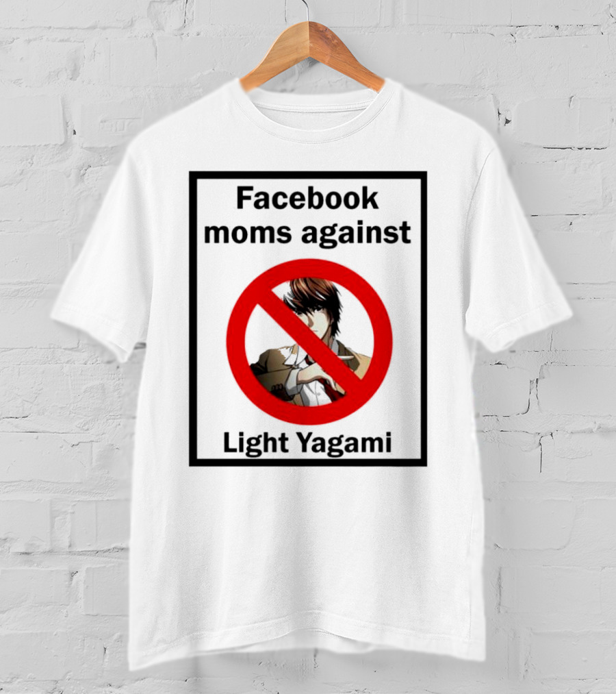 Facebook Moms Against Light Yagami Red No Symbol Anime Character T-Shirt