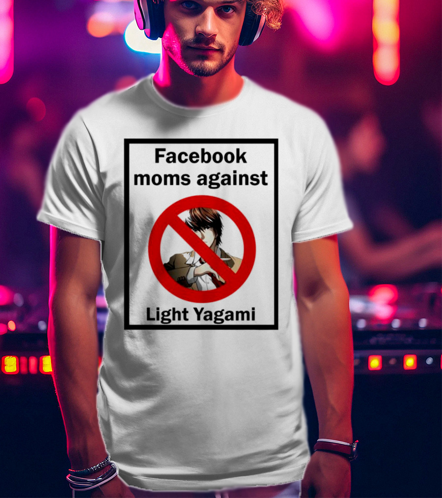 Facebook Moms Against Light Yagami Red No Symbol Anime Character T-Shirt