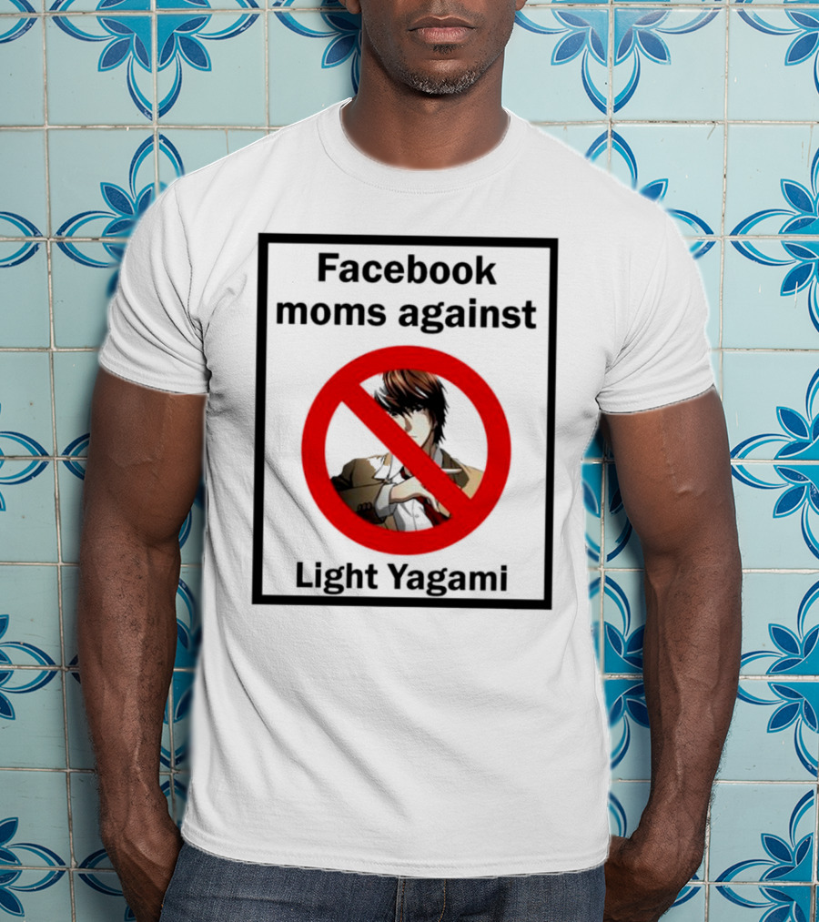 Facebook Moms Against Light Yagami Red No Symbol Anime Character T-Shirt
