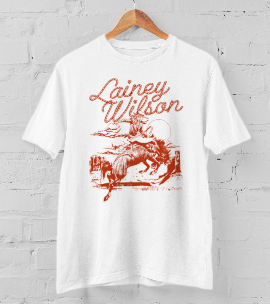 Lainey Wilson Rodeo Western Horseback Riding Scene T-Shirt