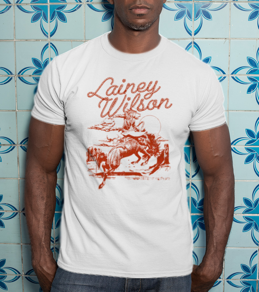 Lainey Wilson Rodeo Western Horseback Riding Scene T-Shirt