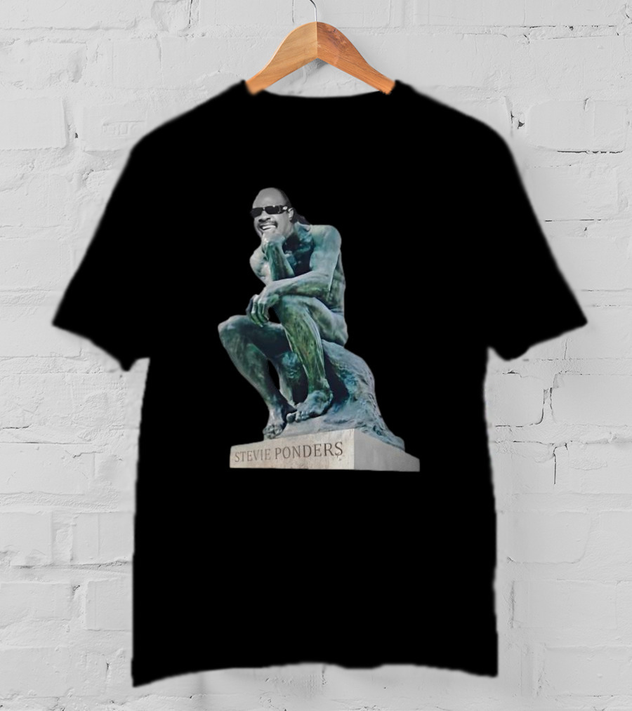 Stevie Ponders Roman Statue Stevie Wonder Pun T-Shirt