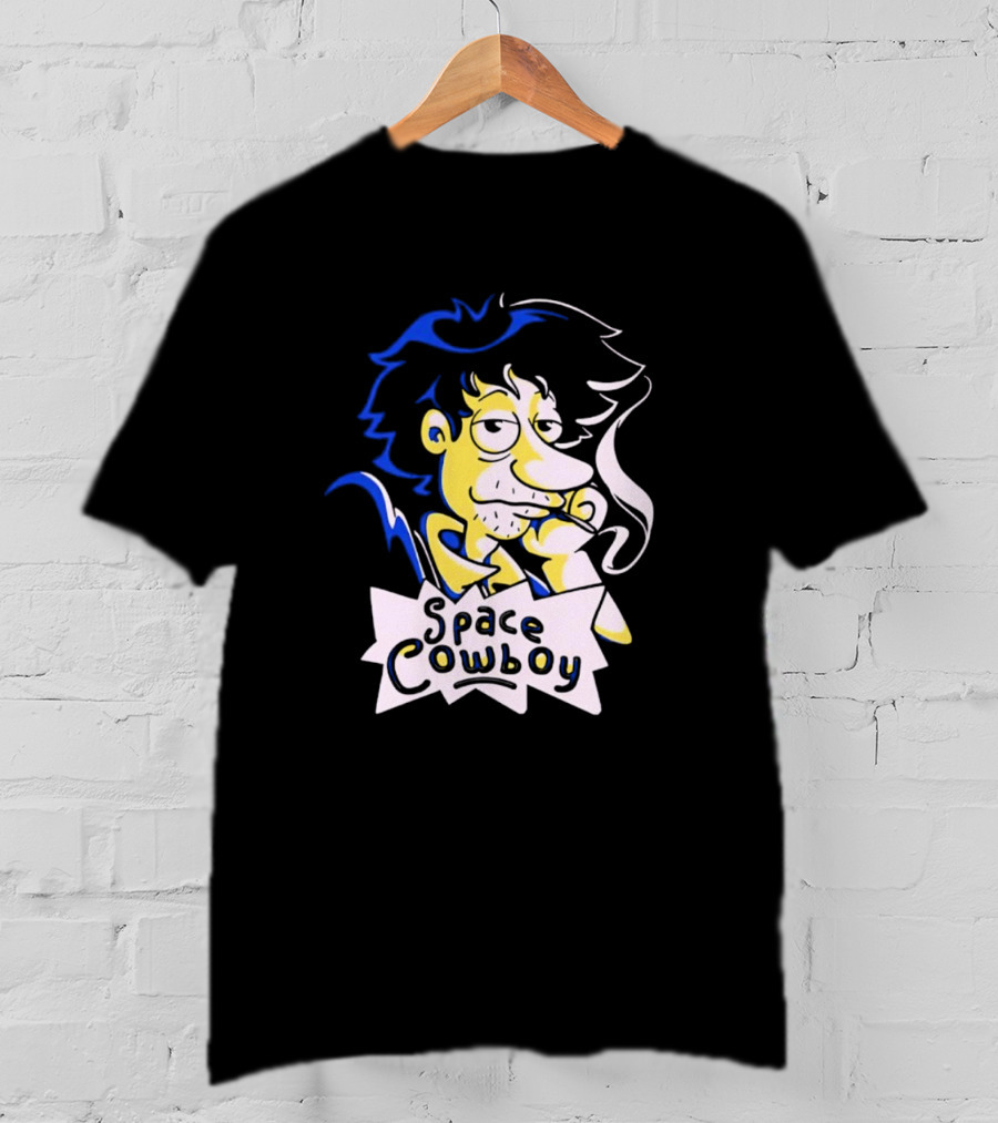 Space Cowboy Smoking Cartoon Character T-Shirt