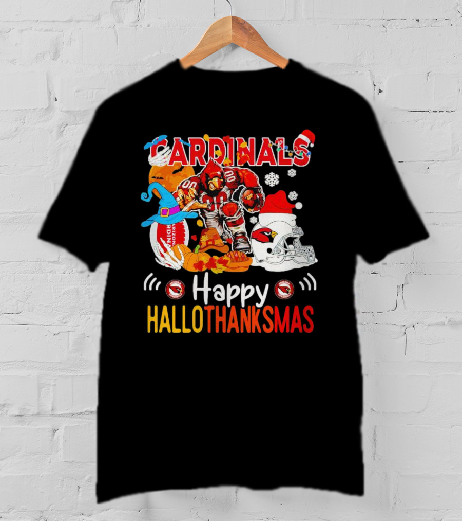 Cardinals Mascot 88 Happy Hallothanksmas Arizona T-Shirt