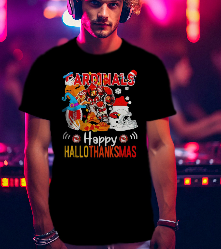 Cardinals Mascot 88 Happy Hallothanksmas Arizona T-Shirt