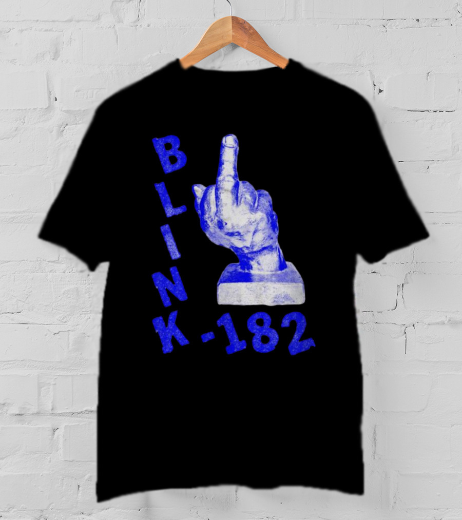 BLINK 182 Middle Finger Statue Gesture T-Shirt