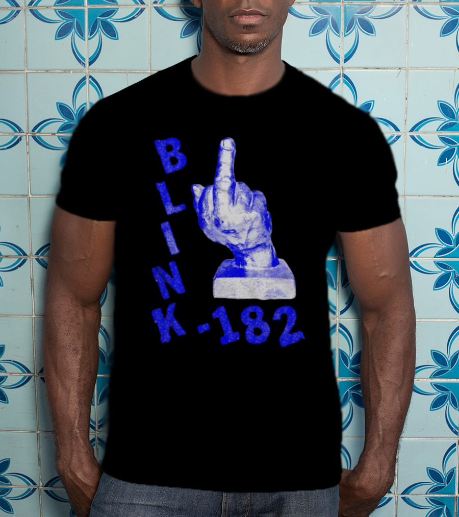 BLINK 182 Middle Finger Statue Gesture T-Shirt
