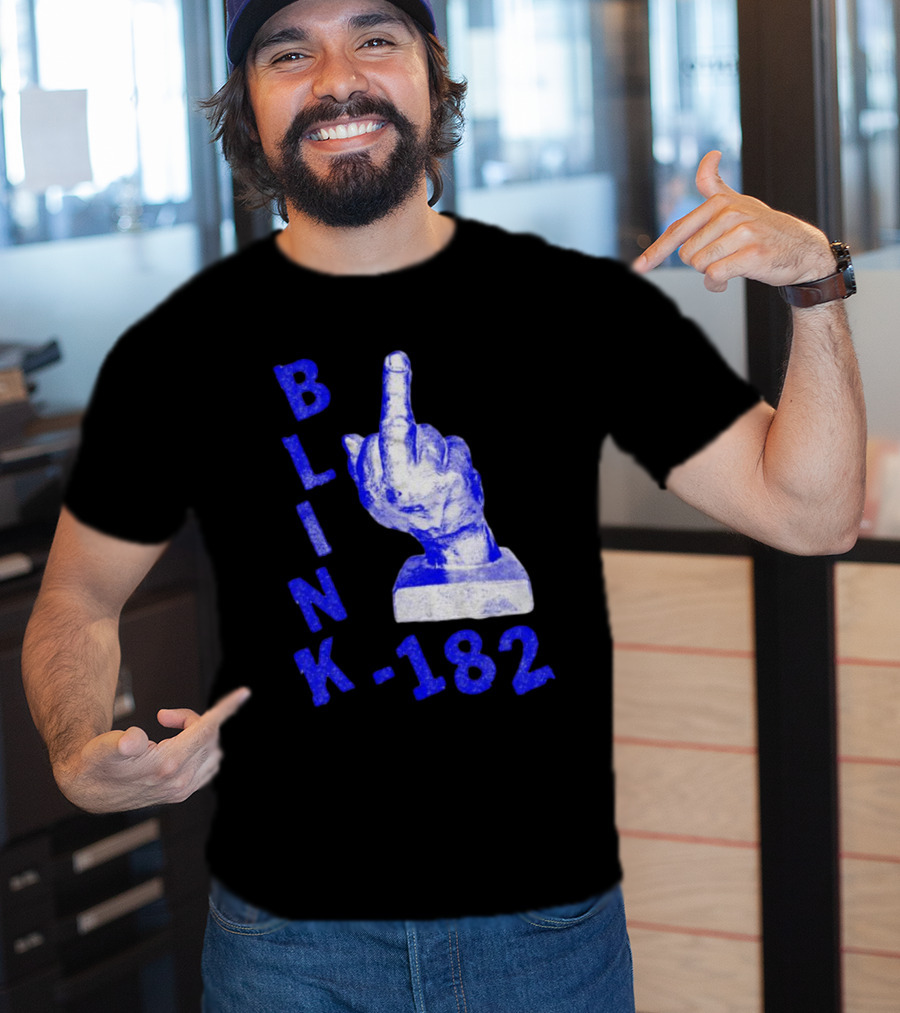 BLINK 182 Middle Finger Statue Gesture T-Shirt